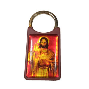 Vintage Sacred Heart League Walls Mississippi Member Plastic Keychain Rusted